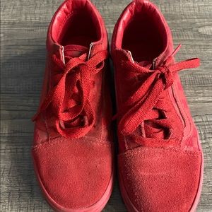 Red play Vans shoes